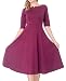 Marycrafts Women's Fit Flare Tea Midi Dress for Office Business Work