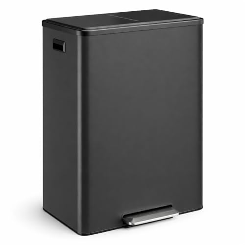 Caneca de basura rectangular de 16 gal con doble compartimento