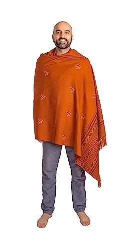 Om Shanti Crafts Meditation Shawl or Blanket, Exotic Shawl/Wrap, Oversize Scarf or Stole. Unisex