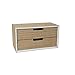DRULINE Mini Kommode Modern Schränkchen Aufbewahrungsschrank mit 2 entnehmbaren Schubladen aus Holz Stauraum Ablagefläche Büro Wohnzimmer Küche | 30 x 15 x 16 cm| Hellbraun