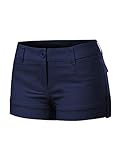 Design by Olivia Women's Body Enhancing Comfort Modern City Cuffed Short with Pockets Navy M