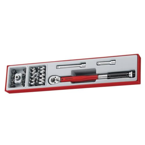 Teng Tools 22 Piece 3/8 inch Drive Torque Wrench and Crows Foot Set NM 20-100 - TTX3892, Silver
