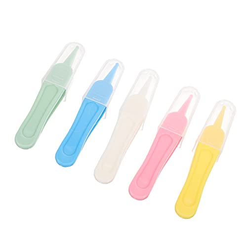 ERINGOGO 5Piezas Pinzas para Bebés Limpiador Portátil de Moco Tweezer de Precisión con Mango Antideslizante Herramienta de Cuidado Nasal para Bebés Colores