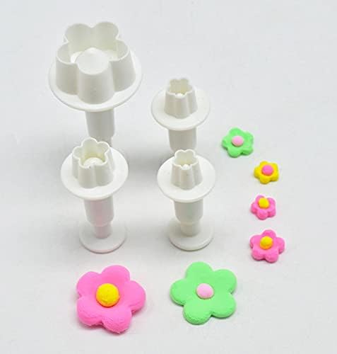 WOIWO Juego de 4 Moldes de Flores de 5 Pétalos para Pastelería miniatura 4