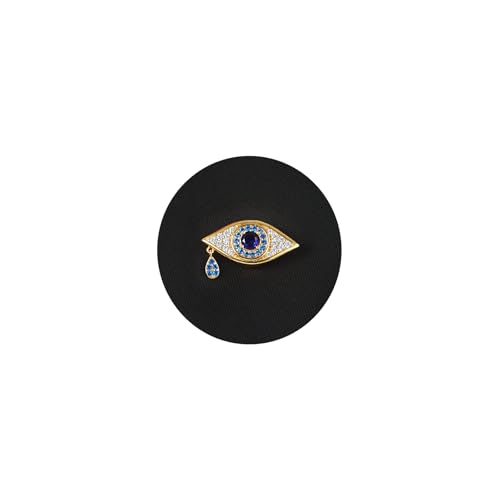 Image of Cicy Bell Evil Eye Brooch Pins 18K Gold Plated CZ Jewelry Broach | Fashion Lapel Pins, Hat Scarf Brooches, Pin Clips, Gifts for Women