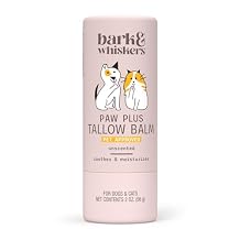 Dr. Mercola Bark & Whiskers Paw Plus Tallow Balm - Veterinarian-Formulated Gentle Paw Balm - Non-Greasy Formula with Organic Coconut MCT Oil - Unscented - 2oz