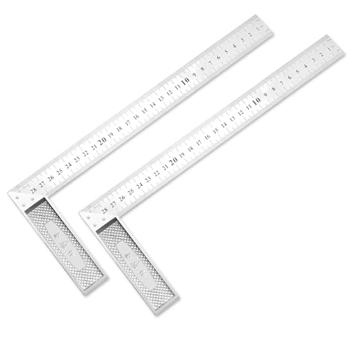 2 PCS Combination Square, 12 Inch Square Tool Adjustable Set Squared Speed Angle Ruler Multifunctional Measuring Tool for Accurate and Adjustable Woodworking Measurement