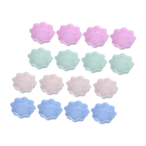 Unomor 16pcs Mini Seasoning Bowl Flower Shape Condiment Dish Snack Food Saucers Chic Sauce Dish