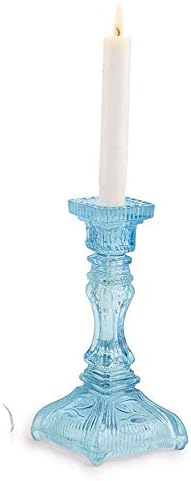 Mud Pie Vintage Cut Glass Candlesticks Size: 7 3/4" x 3 3/4" (Blu...