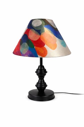 Image of tu casa Modern Table Lamp with Aurora Waves Satin Shade | Metal Iron Base Decorative lamp for Living Room| Decorative Lighting for Living Room, Study & Home Decor, Designer Table Lamp for Gifting