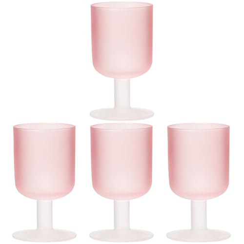 MAGICLULU 4 Stück Weingläser Set Für Cocktails Rotwein Und Champagner Mattierte Glasbecher Für Hochzeiten Und Partys Elegante Trinkgläser Für Zuhause
