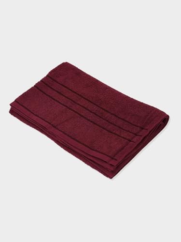 Image of Monte Carlo Essential 100% Cotton Bath Towel | 340 GSM Ultra Lightweight & Quick Dry | Soft Absorbent Large Towel 75x150 cm | Skin Friendly Daily Use Bathroom Towel for Men & Women (Soho) | Wine Red