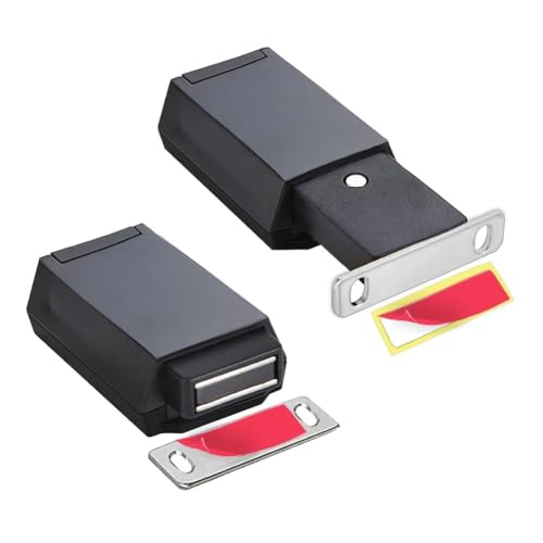 AILIMIAO 2 Pack Heavy Duty Push Latch Cabinet Hardware - Magnetic Contact Latches for Door Push in Black