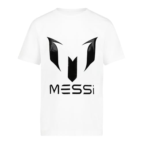 Image of Messi Boys' Lifestyle Short Sleeve T-Shirt, Slim-fit Graphic Tee, Cotton Blend Fabric