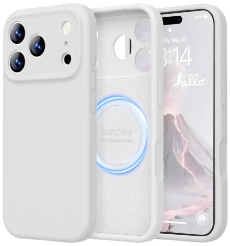 Image of LOVE 3000 Designed for iPhone 17 Pro Max Case, Premium Silicone [Compatible with Magsafe][Soft Anti-Scratch Microfiber Lining] Shockproof Protective Phone Case for Men Women 6.9 inch, White