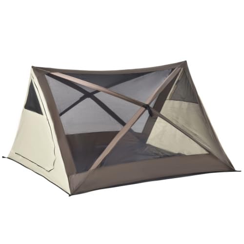 Carpa pop up marrón para 2-3 personas portátil miniatura 1