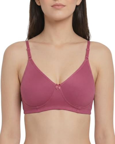 Image of Brida Monica Women's Wide Strap Bra - Soft Hosiery Cotton, Non-Padded, Wireless, Seamless Full Coverage T-Shirt Bra