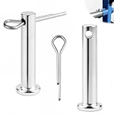 qjuwhua 16 Stück M5 Steckbolzen mit Federstecker 5mmx40 mm Sicherungsbolzen mit Splint Verzinkter Stahl Steckbolzen Einloch Gabelkopfstifte Gabelbolzen für Maschinen Anhänger Geräte Landwirtschaft