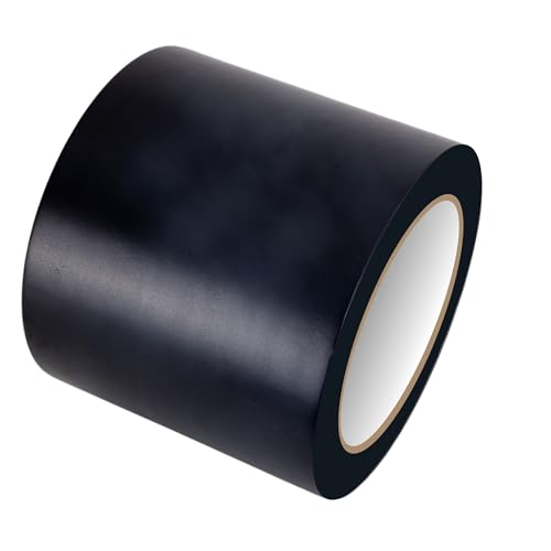 Image of GTSE 4 inch x 108 ft Black PVC Vinyl Floor Tape, 24 Rolls, Safety Marking Tape, 6 mil Thick, Suitable for Dance Floors, Gyms, Warehouses, Sports Facilities
