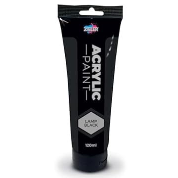 Zieler Lamp Black Acrylic Paint | 120ml Easy Squeeze Tube