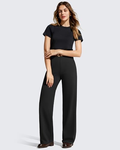 Image of G4Free EverGoing Women's Wide Leg Dress Pants Pull On Stretchy High Waisted Casual Trousers with Pockets