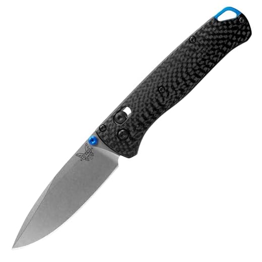 Benchmade - 535-3 Bugout Knife, Drop-Point Blade, Plain Edge, Carbon Fiber Handle