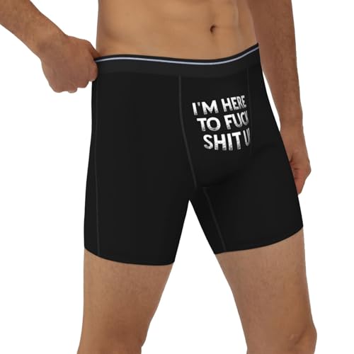 I'M Here To Fuck Shit Up Men'S Breathable Underwear Boxer Briefs With Lightwight Wasitband,4