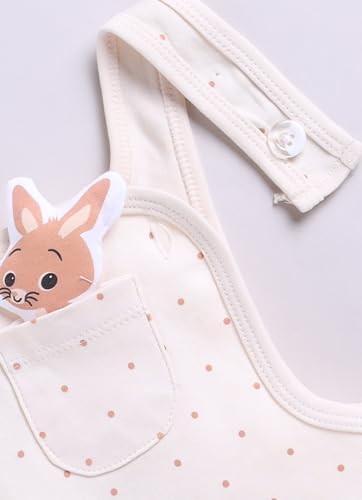 Image of Smart Baby Dungaree Set for Baby Girls | Cotton Romper with T-Shirt | Soft & Breathable Fabric | Cat Doll | Snap Button Closure for Easy Diaper Change