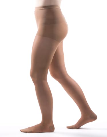 Image of Allegro Women's Sheer Compression Pantyhose 15-20 mmHg Support Hose | Smooth fabric with a light control top, soft double-plush waistband and roomy balloon toe for a comfortable everyday fit