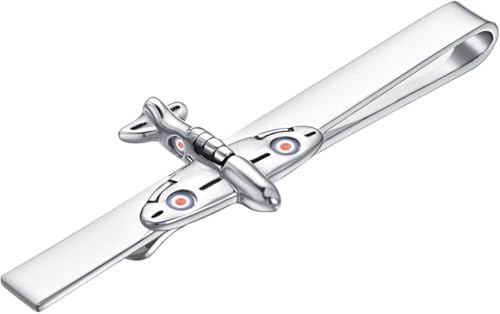 Fun Tie Clips for Men Unique Silver Black Gold Cute Poker Pearl Rose Airplane Tie Bar Clip Party Wedding Holiday Novelty Jewelry with Box image 4