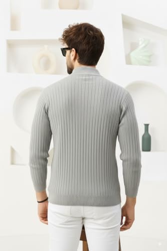 Image of Pivl Men's Winter Half Zip Solid Warm Sweater