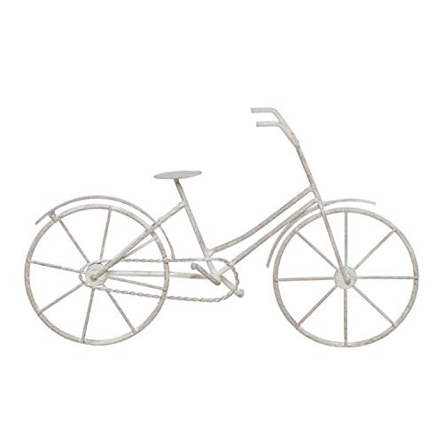Vidal Regalos Adorno de Pared Decorativo Bicicleta Blanca Metalica 30 cm Cover