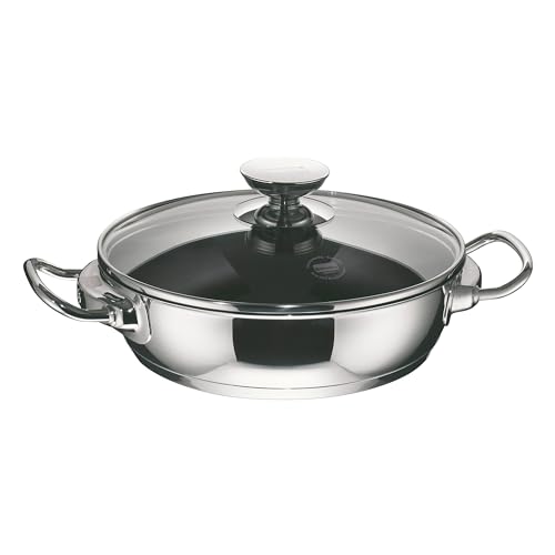 Berndes Injoy Allrounder Servierpfanne 28 cm mit Glasdeckel – Allherdtauglich – Induktionsgeeignet – Backofengeeignet – Edelstahl – Nickelfrei – PFAS frei