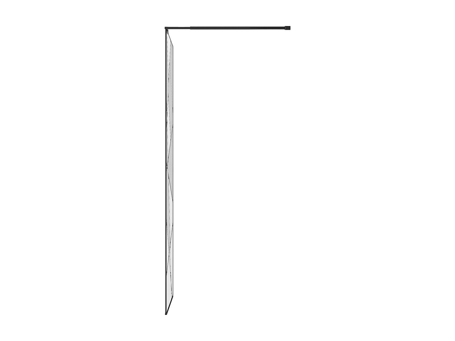 Vente-unique - Paroi de douche à l'italienne sérigraphiée - Noir mat - 100 x 200 cm - TRISEO