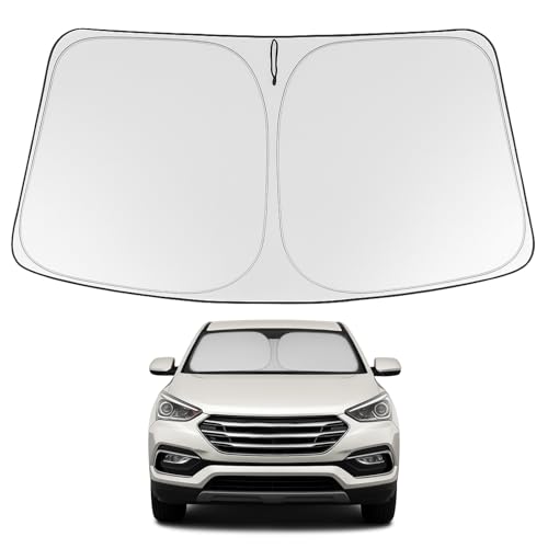 Image of Proadsy 2026 Upgrade Windshield Sun Shade Custom Fit 2013-2018 Santa Foldable Front Sunshade Protector Sun Visor Blocks UV Rays Keep Car Cooler