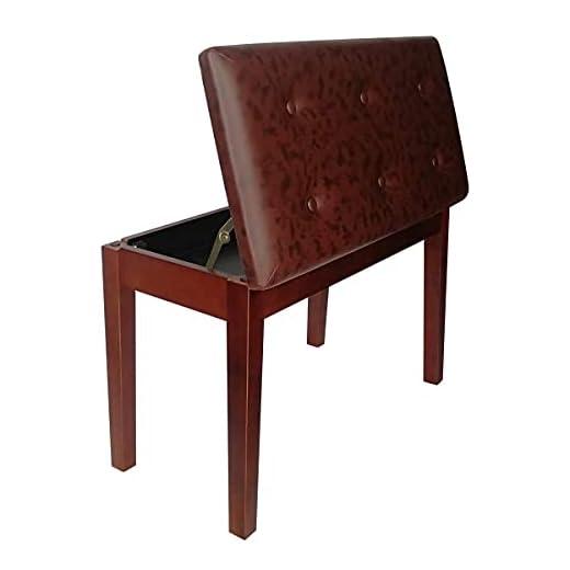 Doubleblack Pianoforte Sgabello Doppia Panca: Panchetta Tastiera 2 Posti Piano Sedia con Contenitore Sedile Musicale Seggiolino Pianola Panchina Legno Digitale Seduta Musicista Classico Panche Marrone