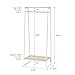 IRIS USA Clothes Rack with 2 Wood Shelves, Freestanding Clothing Rack, Easy to Assemble Garment Rack, Standing Metal Sturdy Small Space Storage Solution, White