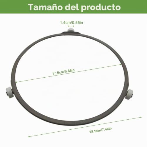 Miniatura 2 de Soporte Para Plato Giratorio De Microondas Anillo Rodillo Universal 17.8 Cm, Embellecedor Microondas Con 3 Ruedas, Reemplazo Para Bandeja De Vidrio Compatible Con La Mayoría De Marcas