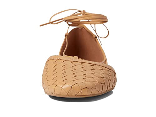 Madewell The Celina Lace-Up Flat in Woven Leather2