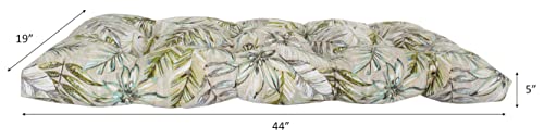 RULU Set of 3 1 Settee (44\"x19\"x5\") & 2 Pieces of Wicker Seats (19\"x19\"x4\") Cairo Palm Outdoor/Indoor Cushions Set, Beige