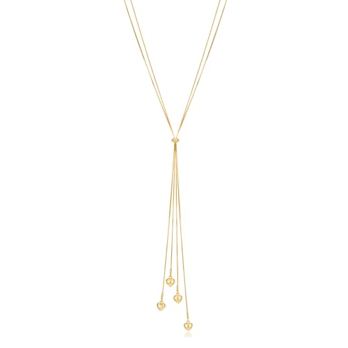 Gold Lariat Long Necklaces for Women - Dainty Heart Pendant Y-Shape Bolo Tie Necklaces, Statement Jewelry | Trendy Body Chain Jewelry for Women Gifts