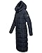MARIKOO Damen Winterjacke Steppmantel lang gesteppter Mantel Winter Parka Jacke warm B985 [B985-Nadeshik-Navy-Gr.L]
