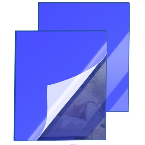 Image of 12x16 Inches Blue Mirror Acrylic Sheet - 2 Pcs Reflective Acrylic Panel for DIY Crafts, Home Decor & More (30x40 cm)