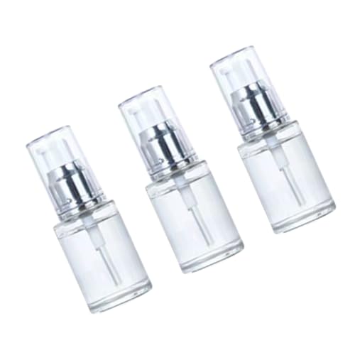 TINEASUR Botellas Bomba Dosificadora Transparentes de Aluminio Anodizado, 3 Unidades de 30 Ml Plateadas, Envases Rellenables Portátiles para Aceites Esenciales y Cosméticos, Ideales