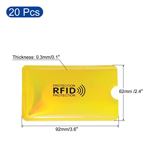 RFID Blocking Credit Card Sleeves, 20 Pack Contactless Protector Holder for NFC Purse, Laser Gold2