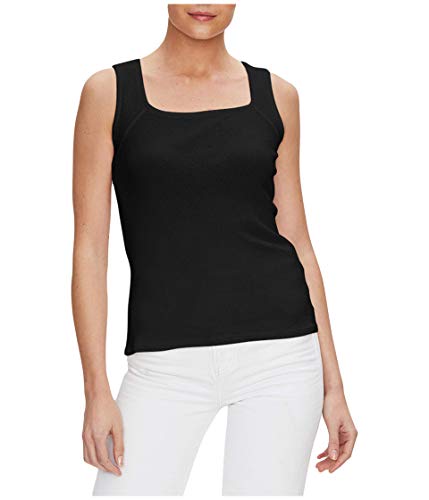 Michael Stars Mona Shine Square Neck Tank Top Black One Size (US 0-12)