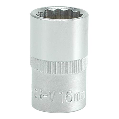 Image of Yato YT-1278 Bihexagonal Socket of Size 16mm & Length 38mm Suitable for 1 /2 inch drive Socket Wrench Set |DIN3121 CrV Chromium Satin Plated Steel|Socket Tool Box|Use: Mechanical Tools|Industrial tool inch