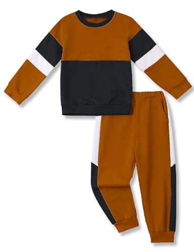 Image of Toddler Boy Clothes Long Sleeve Hoodie Sweatsuits Tops and Pants 2Pcs Boys Fall Winter Outfits Set