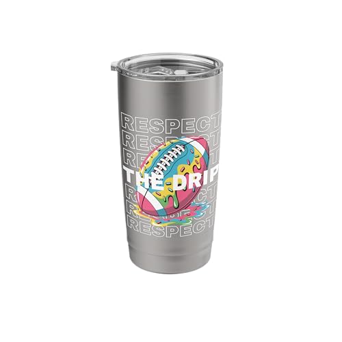 Football Drip WR QB RB Ice Cream Sprinkles Respect The Drip Stainless Steel Insulated Tumbler