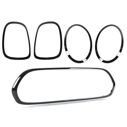 5 uds. Embellecedores de Cubierta Envolvente de Rejilla de Luz Trasera de Faro Negro Brillante para Mini F55 F56 F57 One S JCW 2014+